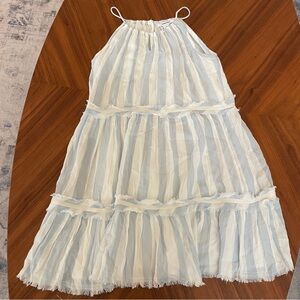 Nordstrom Light Blue and White Striped Kids Dress